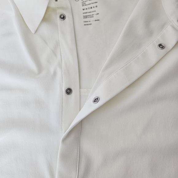 Aday Something Cool Long Sleeve Snap Closure Oversized Top Cooling Wicking Sz S - Picture 10 of 14